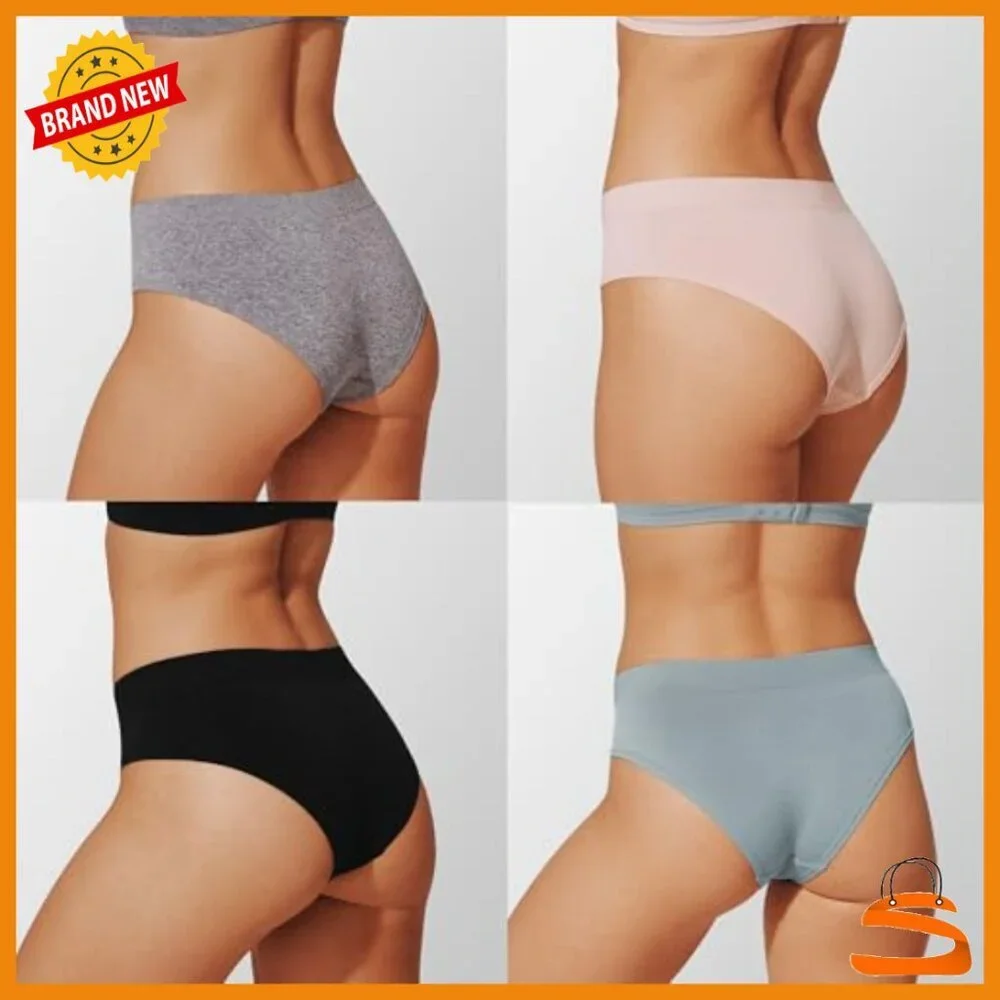 Seamless Hipster Panties Set, 5-Pack, Breathable Nylon Spandex, Low Rise